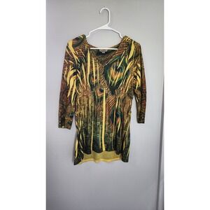 Vintage Oneworld Women's Large 3/4 Sleeve Shirt Blouse Boho Whimsigoth